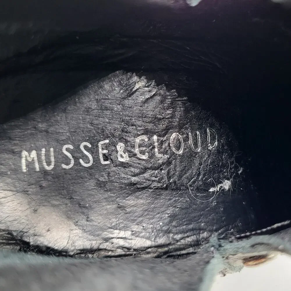 Musse & Cloud Aster Black Studded Leather Bootie 2.5